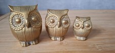 Vintage drei Eulen Messing  Deko