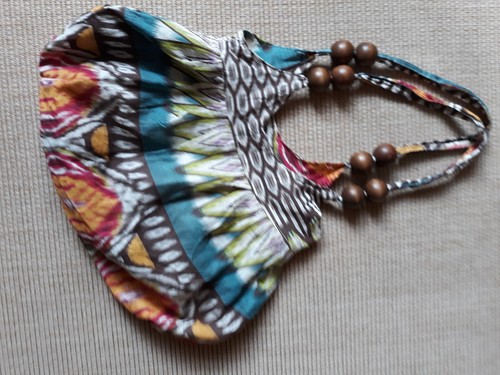 Stofftasche mit holzperlen - mit,