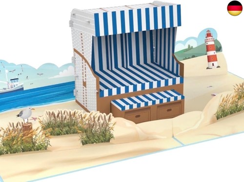 Pop karte strandkorb 3d - pop-up,