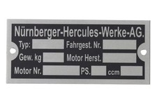 Typenschild für Hercules