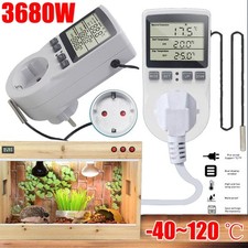 Digitale Thermostat Steckdose Innenthermostat Temperaturregler Schalter & Fühler