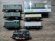 Spur N Dampflok BR 80 030 von Fleischmann mit 6x Güterwaggons
