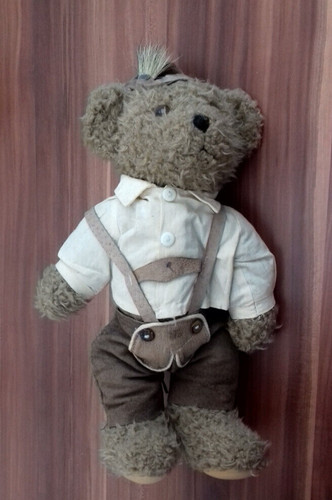 Brauner teddybär mit - brauner, weißem