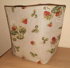 Utensilo  selbst genäht Aufbewahrung Stoffkorb Handmade * beige mit Erdbeeren