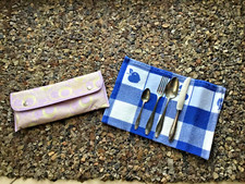 Bestecktasche DDR Nostalgie mit Inhalt Silberbesteck Kinder