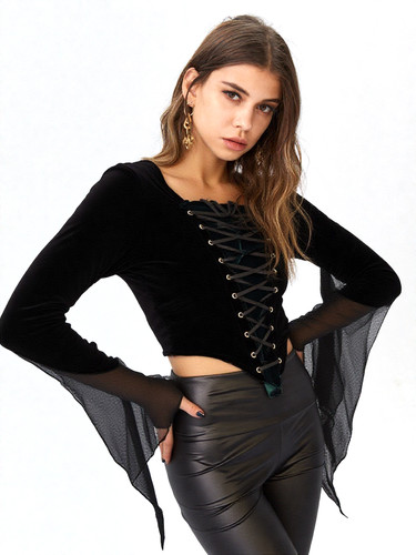 Samtbluse miedershirt gothic - miedershirt,