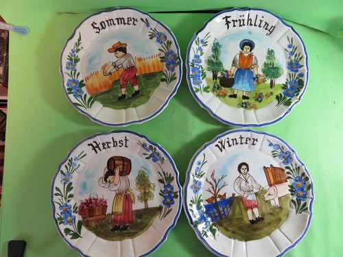 4Wandteller,Handgemalte