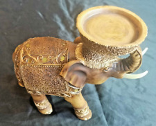 ? Holz Elefant Teelichthalter orientalisch Kerzenhalter Deko Glücksbringer Gold