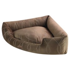 Nobby Hunde Eckbett Ceno braun, kuschelig, mit Wendekissen und Anti-Rutsch
