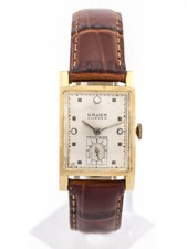 Gruen PRECISION EXECUTIVE Curvex diamond dial 14ct