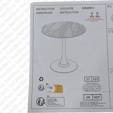 WISFOR Bartisch Küchentisch, Esstisch Marmor, Stehtisch für Esszimmer, 76x78.5cm