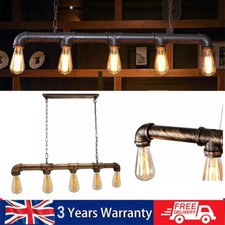 Vintage Industrie Pendelleuchte Steampunk Eisen Rohr Beleuchtung Decke Retro Lampe