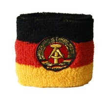 Schweißband Fahne Flagge Deutschland DDR 2er Set - 7x8cm Armband für Sport