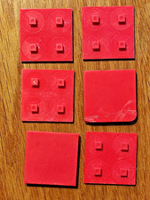 fischertechnik Vintage 6x Bauplatte mit Zapfen 30x30 rot