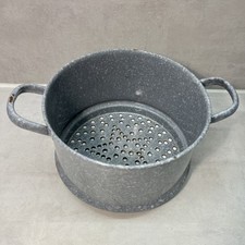 Großes altes DDR Emaille Sieb Abtropfsieb Nudelsieb  Küche Vintage Deko Garten