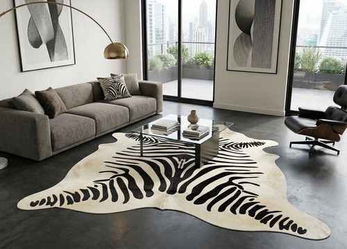 Kuhfell teppich zebra print - zebra,