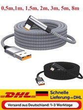 0,5m - 8m Typ C USB-C USB 90° Winkelkabel schnell Ladekabel für Samsung Huawei