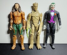 3 x 30cm DC und Marvel Comics Set Großfiguren Aquaman, Grutt, Joker