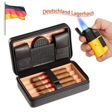 Zigarren Humidor Reise Zigarrenetui Mit Zigarrenbefeuchter Zedernholz Feuerzeug
