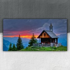Sonnenuntergang in den Bergen 100x50 Leinwand Wandbilder XXL Canvas