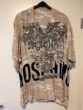 MOSCHINO Herren Hemd Shirt Gr. L mit  Muster & Logo Kurzarm 