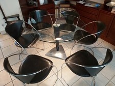 6 Stück Arrben Italy Design Chrom Leder Stühle top