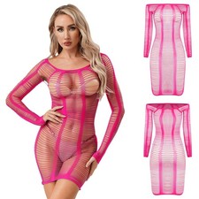 Damen fishnet minikleid - de,