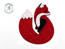 Brosche Fuchs Fähe 3D groß Cartoon Anime Retro Amulet Glücksbringer Geschenkidee