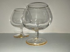 2 Josephinenhütte Congac 24k Gold vergoldet Vintage Gläser