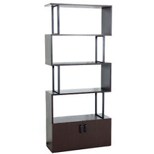 B-Ware Bücherregal MCW-A27, Staufach mit Tür 183x80cm 3D-Struktur, dunkelbraun