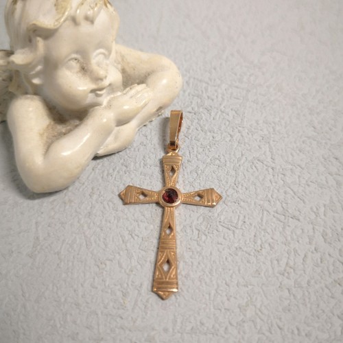 Kreuz granat anhänger - kreuz,