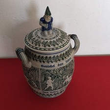 Rumtopf Bowle Topf Dekorativ mit einen Trinkspruch. Keramik Jagdmotive.