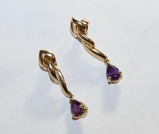 14K Gold Amethyst Träne