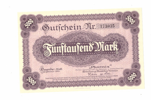 Notgeldschein 5000 mark - notgeldschein,