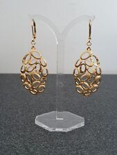 Designer Ohrringe Messing vergoldet & mattiert 70x26mm inkl. Brisur