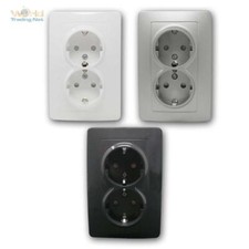 Doppel-Steckdose für 1x UP-Dose, 2-fach unterputz Strom-Dose 230V EKONOMIK-Serie