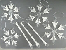 Kristallglas 4 Schneeflocken, 3 Eiszapfen, sehr schöne Weihnachts/ Winterdeko