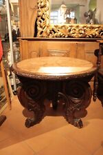 Gründerzeit Runder Tisch Beistelltisch Tischchen Steinplatte verziert 80 cm