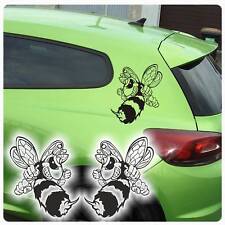 Autoaufkleber Böse Biene Wespe Hornisse 2er SET Auto Aufkleber Sticker A957  