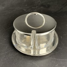 Parmesan Schalen; WMF Cromargan; Edelstahl Deckel u. Untersetzer; D13cm, H5.8cm