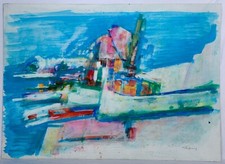 Franz Ruffing: Gouache /Original /handsigniert