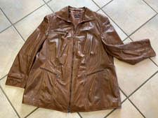 NEU SAMOON ECHTE LEDER-JACKE Gr.50 COGNAC REIßVERSCHLUß SCHULTERPOLSTER 3 TASCHE