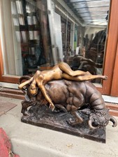 Künstler - Bronze "Europa"- Frau mit Stier  Wachsausschmelzverfahren schwer