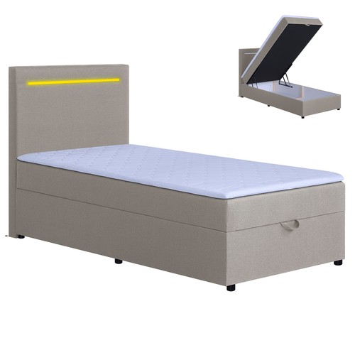 Led polsterbett beige - led-polsterbett,