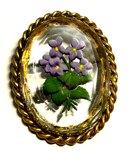 Vintage handarbeit brosche - handarbeit,
