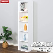 Alaska Bücherregal Weißer MDF-Bücherschrank mit 4 oder 5 Ebenen schmal, modern