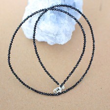 1,8 -2,2 mm  Facettierte  Spinell Edelstein Kette,45 cm,, Silber   ( Spinl-42)