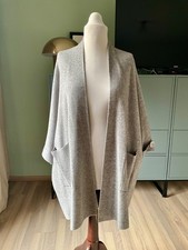 Poncho mit Cashmere Hellgrau