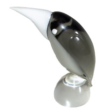 #4580# Großer Murano Glas Vogel, Original Livio Seguso, 16 cm hoch, 796 g