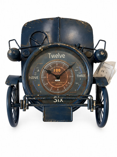 Wanduhr auto oldtimer blau - auto,